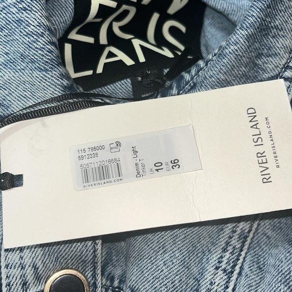 River Island Tinker T Frill Mini Denim Shirt Dress in Light Blue - Picture 10 of 16